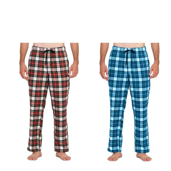 Men's Ultra-Soft Cozy Comfy Breathable Flannel Plaid Lounge Pajama Sleep Pants - Picture 2 of 16